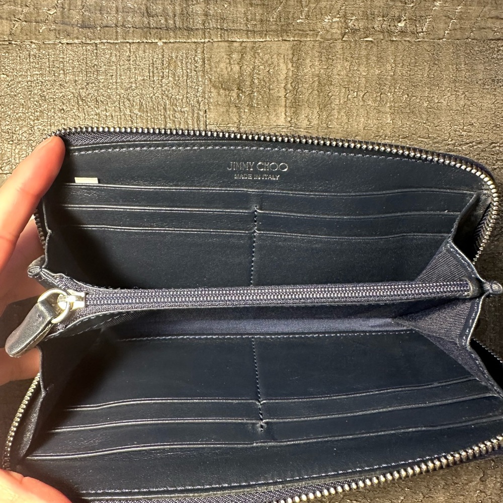 Jimmy Choo Star-Studded Black Leather Wallet - Picture 11 of 14